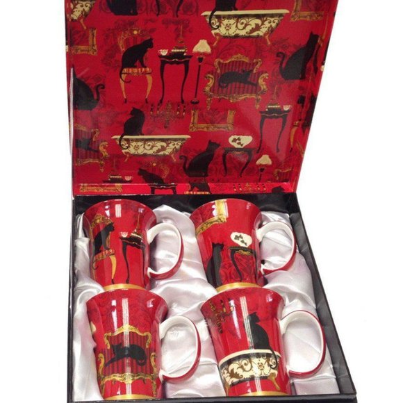 McIntosh 4 piece Mystical and Curious Cats fine bone china mug set - Picture 2 of 14